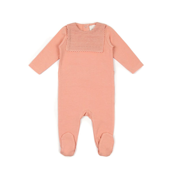 L’oliva Pointelle Yoke Footie + Bonnet