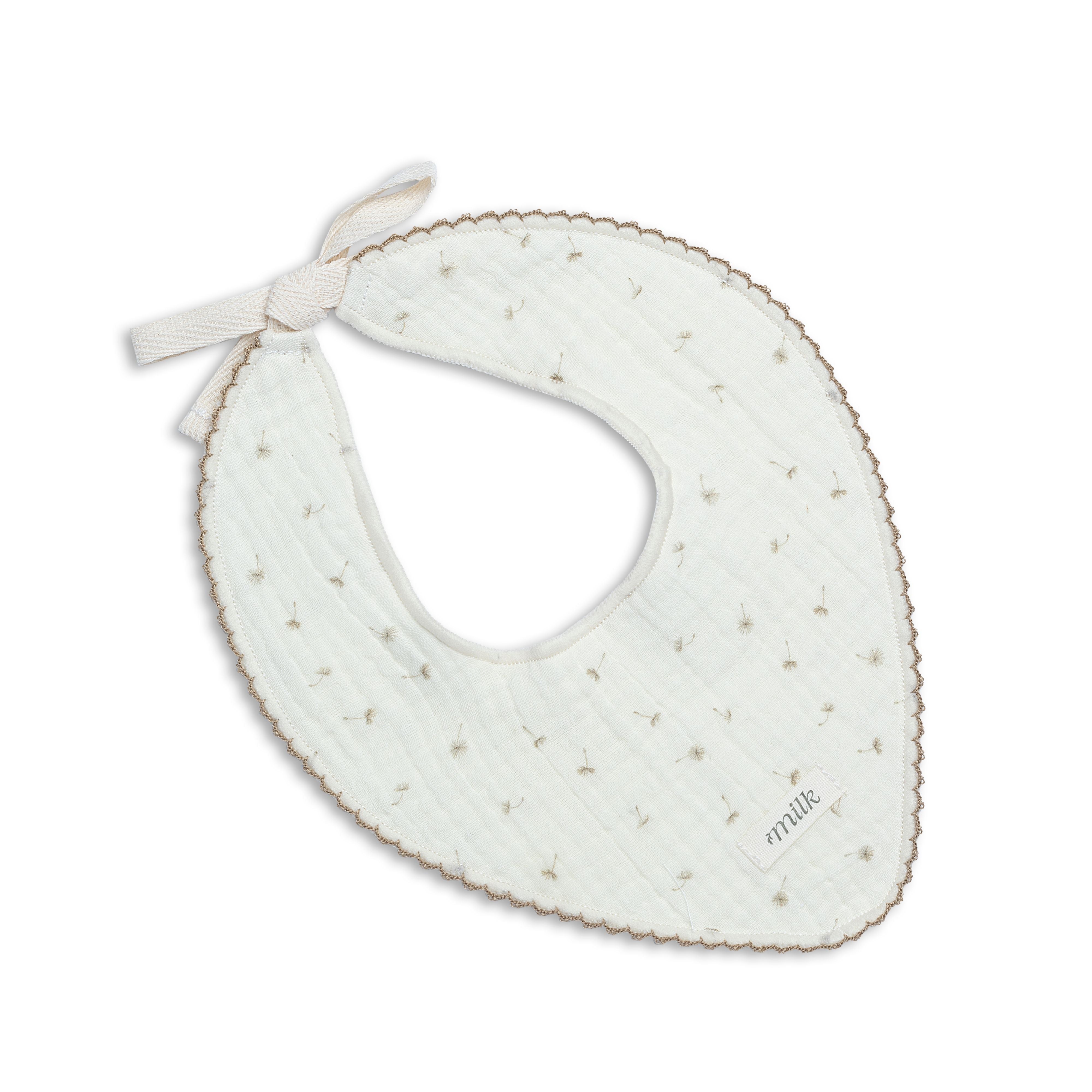 Milk Wildflower Ivory Muslin Bib