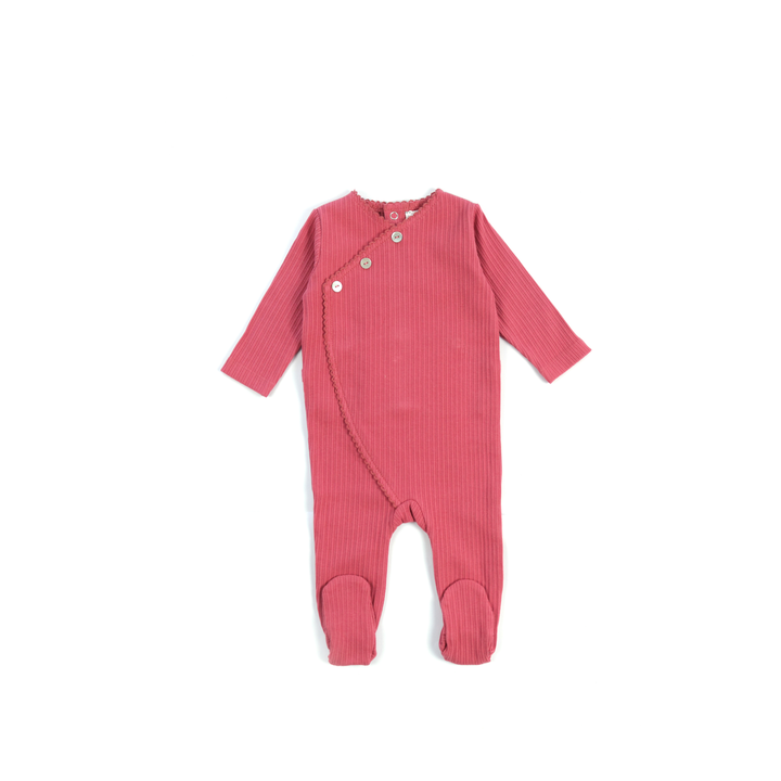 L’oliva Multi Stripe Ribbed Footie + Bonnet