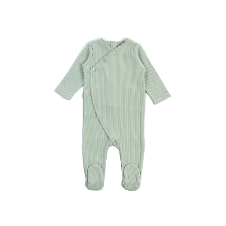 L’oliva Multi Stripe Ribbed Footie + Bonnet