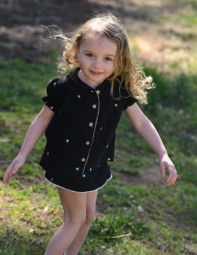 Ba & Na Baby Girls Black Gauze Set