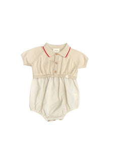Mini P Baby Boy Combination Linen Romper