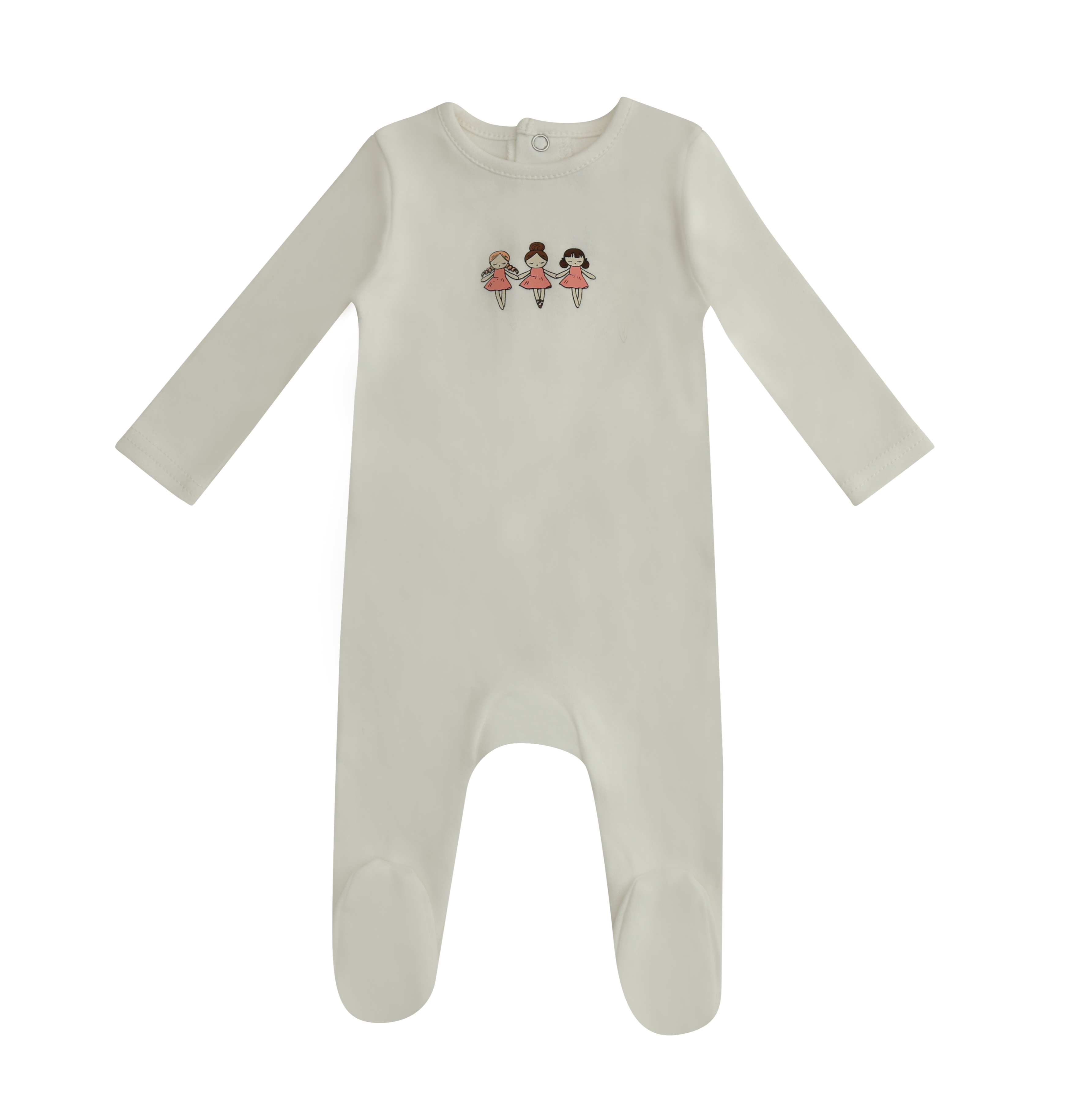 Mini Label Girls White Mini Dancing Dolls Footie