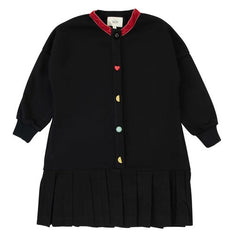 Mini Nod Scattered Button Dress Black