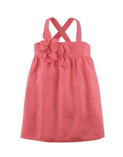 GIRL ANYA DRESS WITH FLORAL APPLIQUE