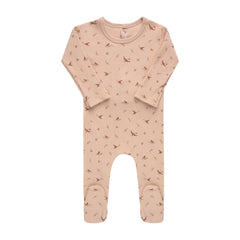 Ely's & Co Ribbed Bird Brown/Beige- Footie