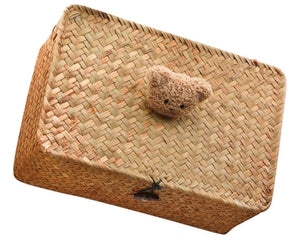 Wicker Gift Box With Teddy Bear