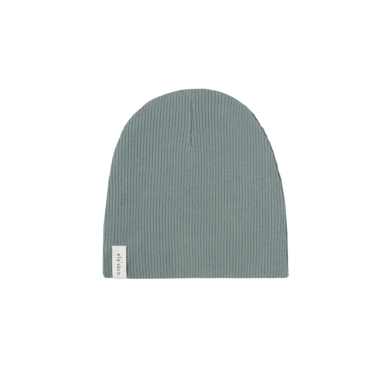 Ely's & Co Ribbed Cotton - Solid Collection — Ocean Blue Beanie