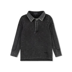 Byke Black Wash Denim Patch Polo