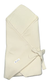 Latte knit pointelle wrap blanket