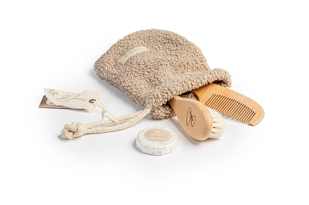 Bubani 3 Pc Brush Comb & Soap Set