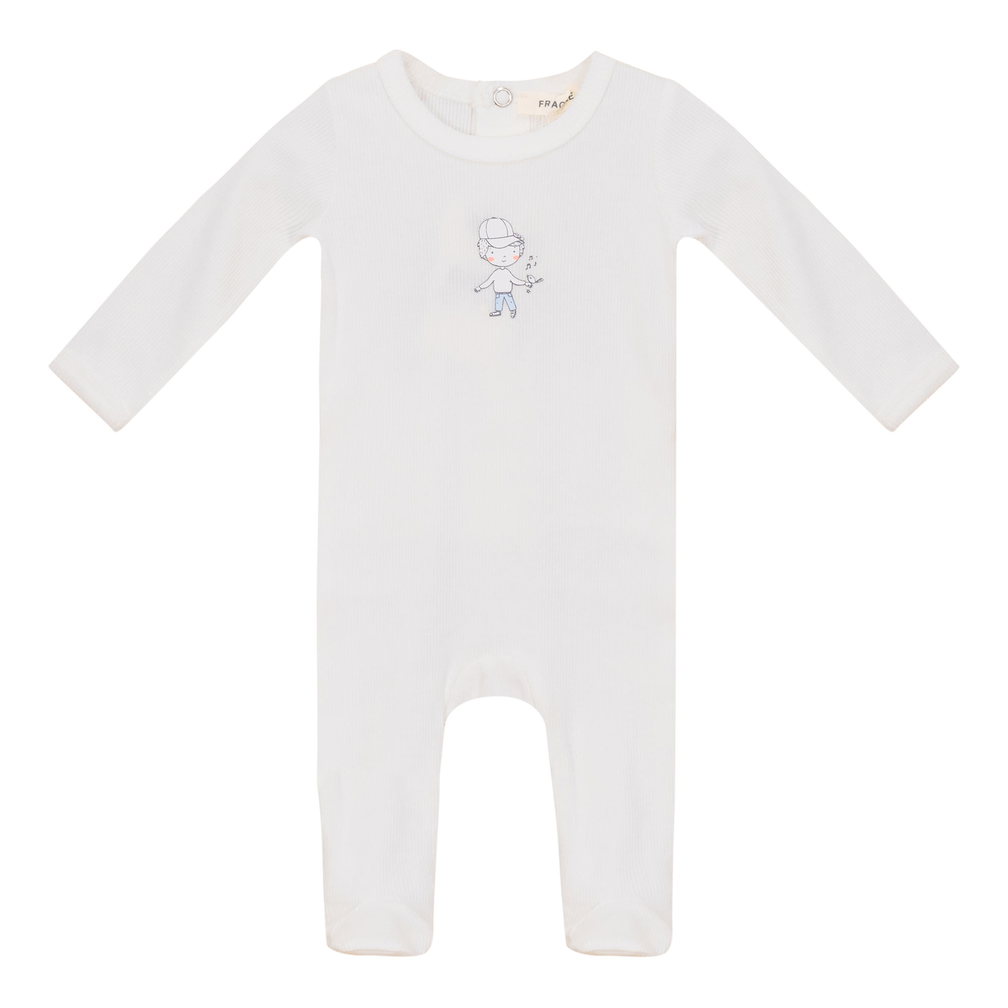 Fragile Off White/Blue Rib Footie