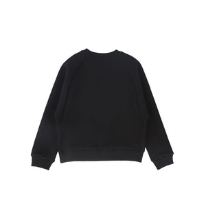 Bace Tonal Printed Sweatshirt – Black Cotton Minimalist Kids Pullover | Everyday Luxury Essential