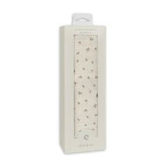 Ely's & Co Floral Embroidered Collar Collection Muslin Swaddle Soft Cotton Baby Swaddle Blanket Embroidered Floral Collar Design