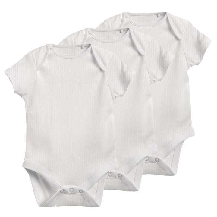Ely's & Co 3 Pack Ribbed Short Sleeves Undershirt Ivory