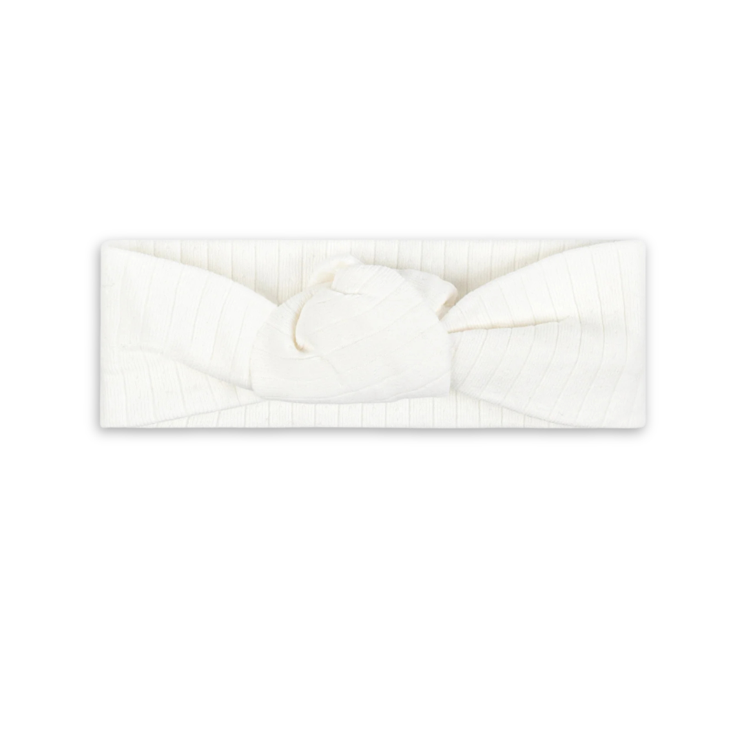 Ely's & Co Pointelle Bow Print Collection Knot Headband Soft Cotton Baby Headband Bow Print Design