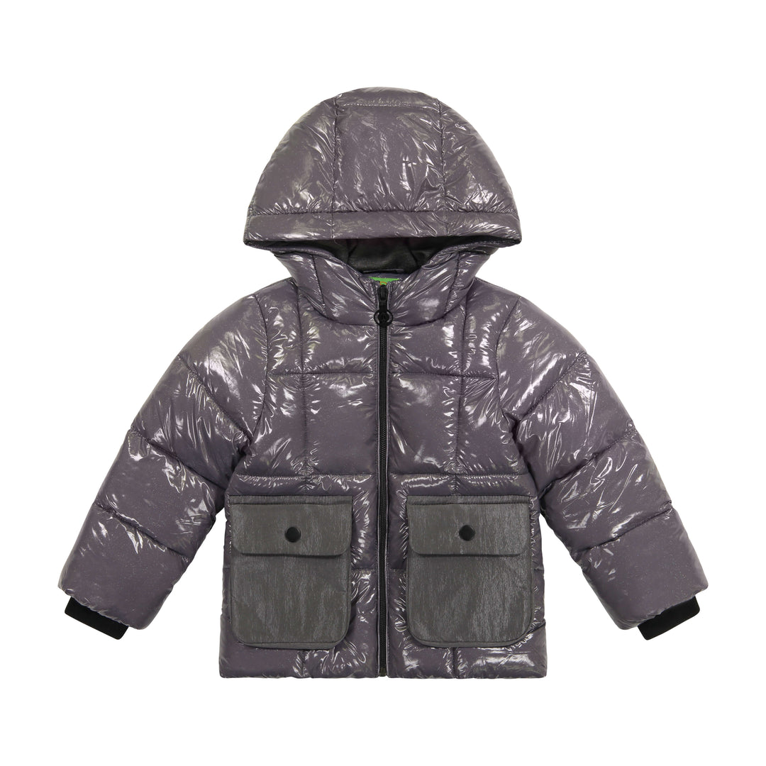 Cozy Coop Warm Winter Puffer Coat, Steel