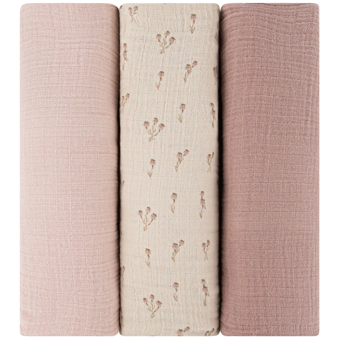 Ely's & Co Bluebelle 3 Pack Muslin Swaddles