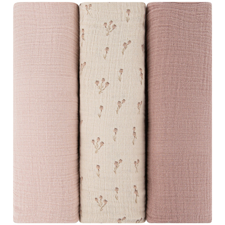 Ely's & Co Bluebelle 3 Pack Muslin Swaddles