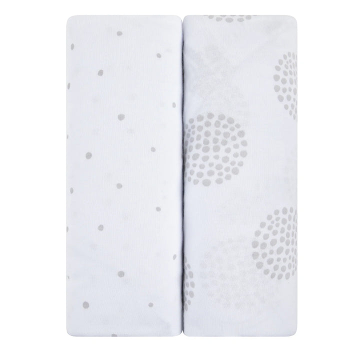Ely's & Co Grey Dottie 2 Pack Bassinet Sheet