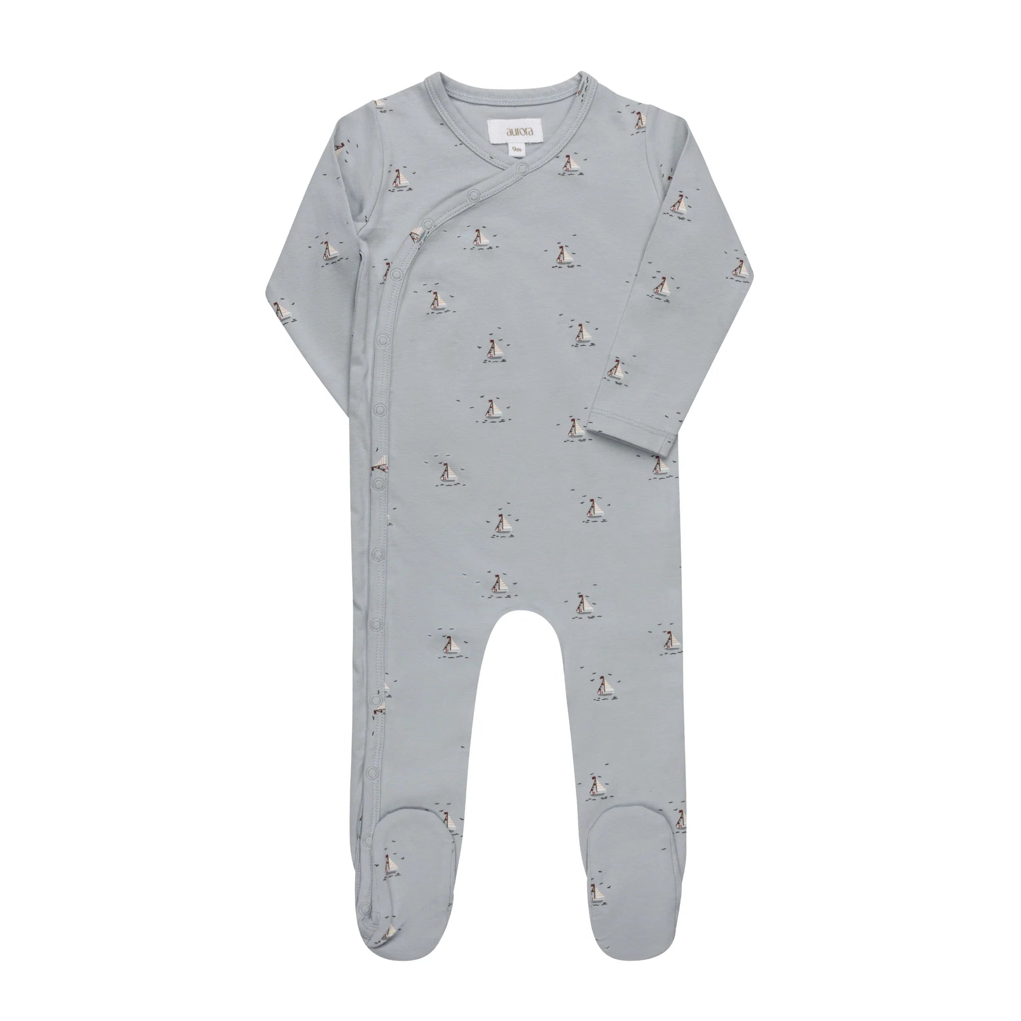 Ely's & Co Jersey Cotton Nautical Collection Footie Soft Cotton Baby Footed Onesie Nautical Print Design