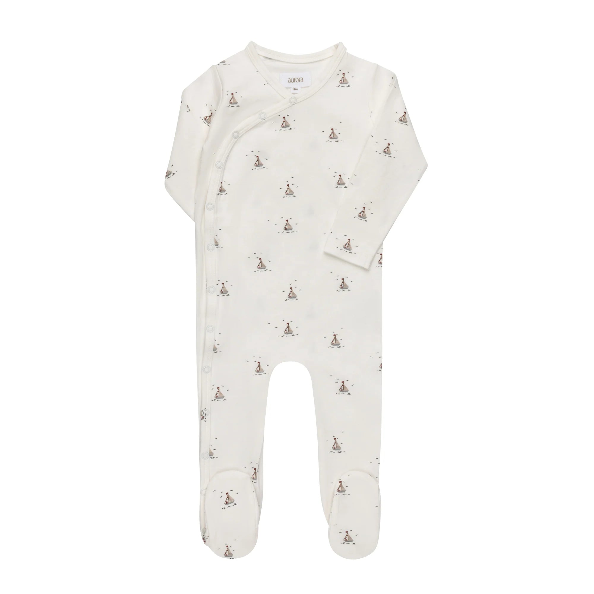 Ely's & Co Jersey Cotton Nautical Collection Footie Soft Cotton Baby Footed Onesie Nautical Print Design