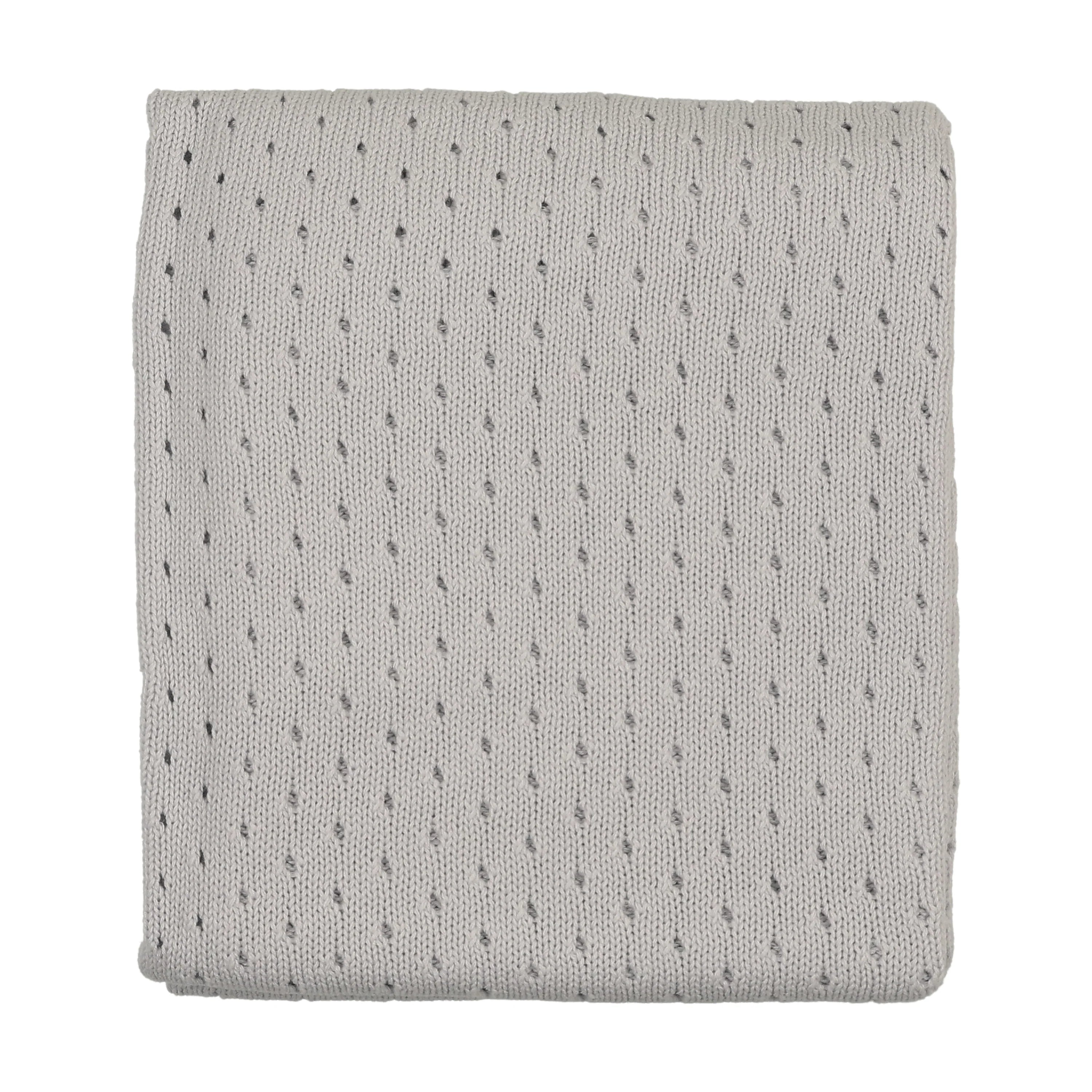 Mema Knits pointelle baby blanket