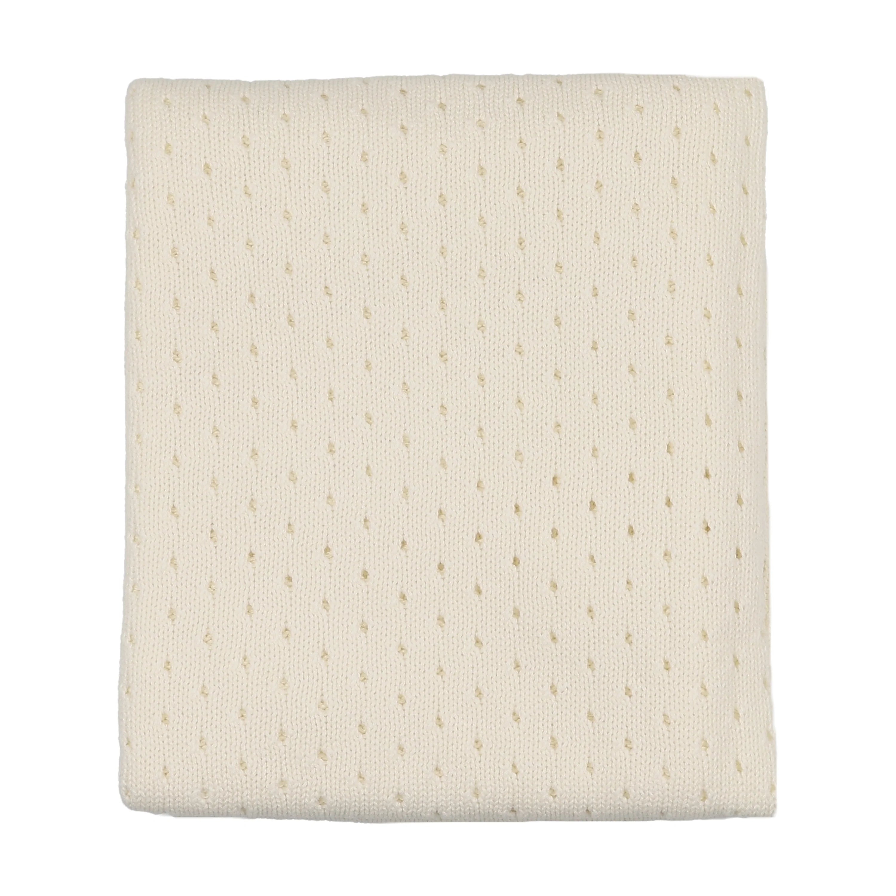 Mema Knits pointelle baby blanket