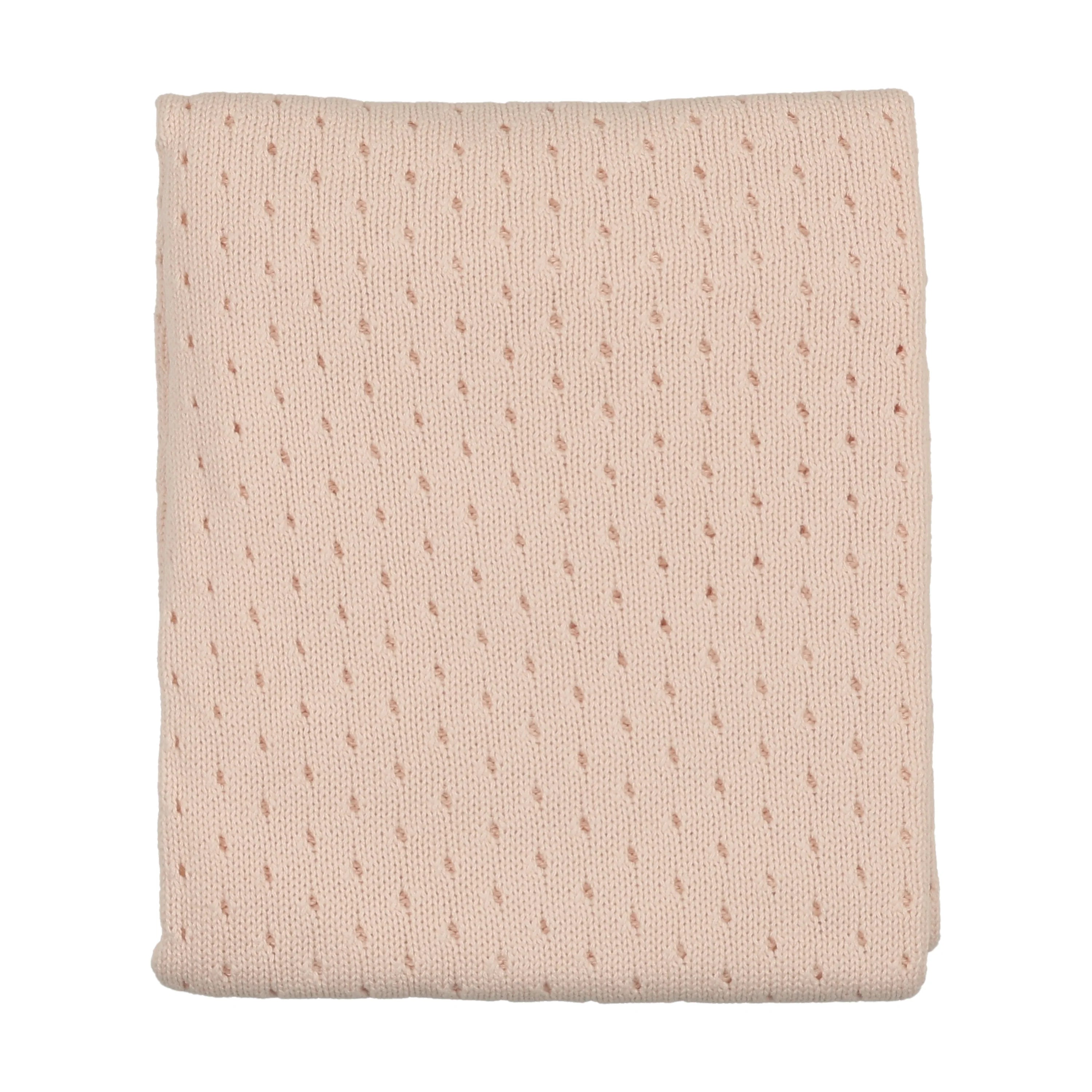 Mema Knits pointelle baby blanket