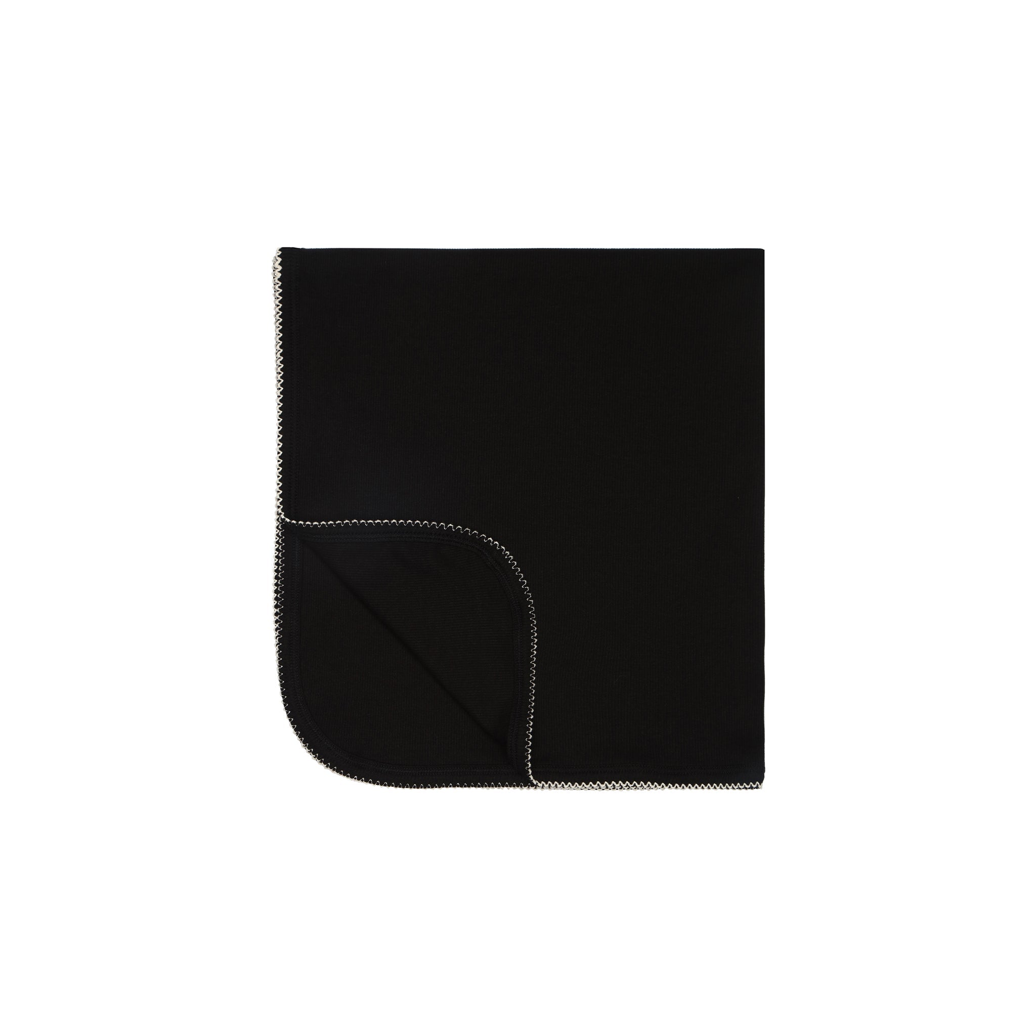 Little Parni - Baby Parni Black Pico Ribbed Blanket | K229B