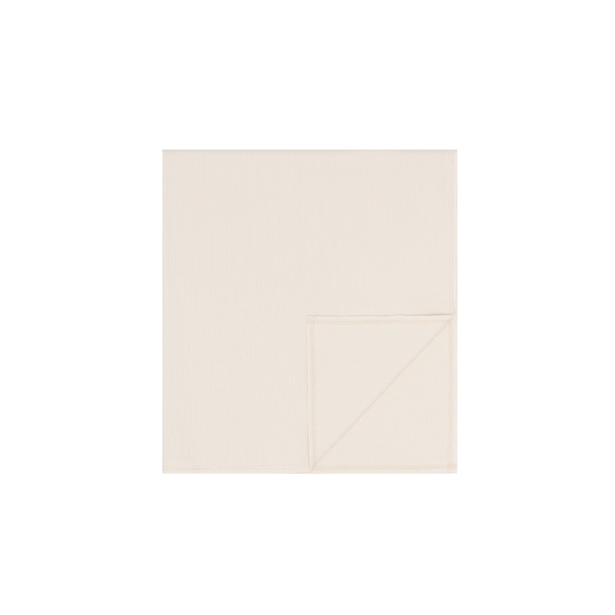 Parni White Ivory Ribbed Baby Blanket