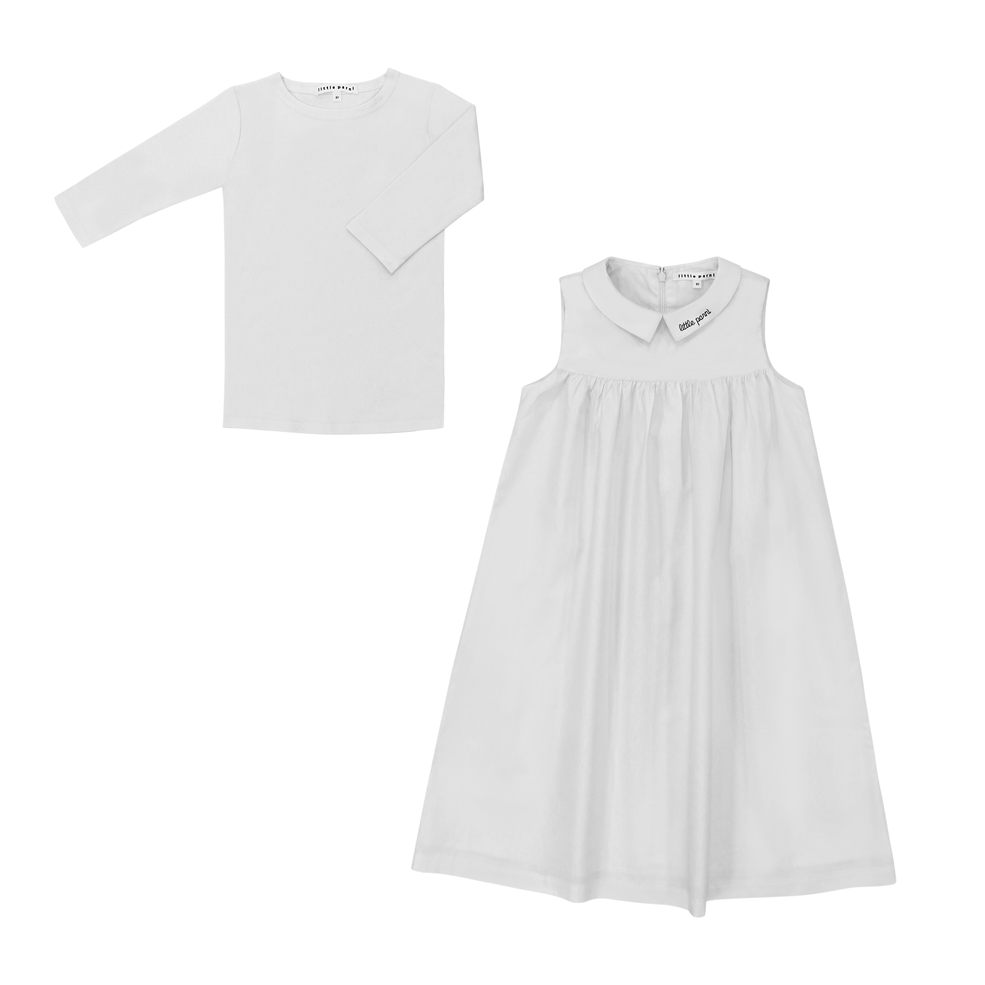 Parni White Logo Collar Jumper + Tshirt