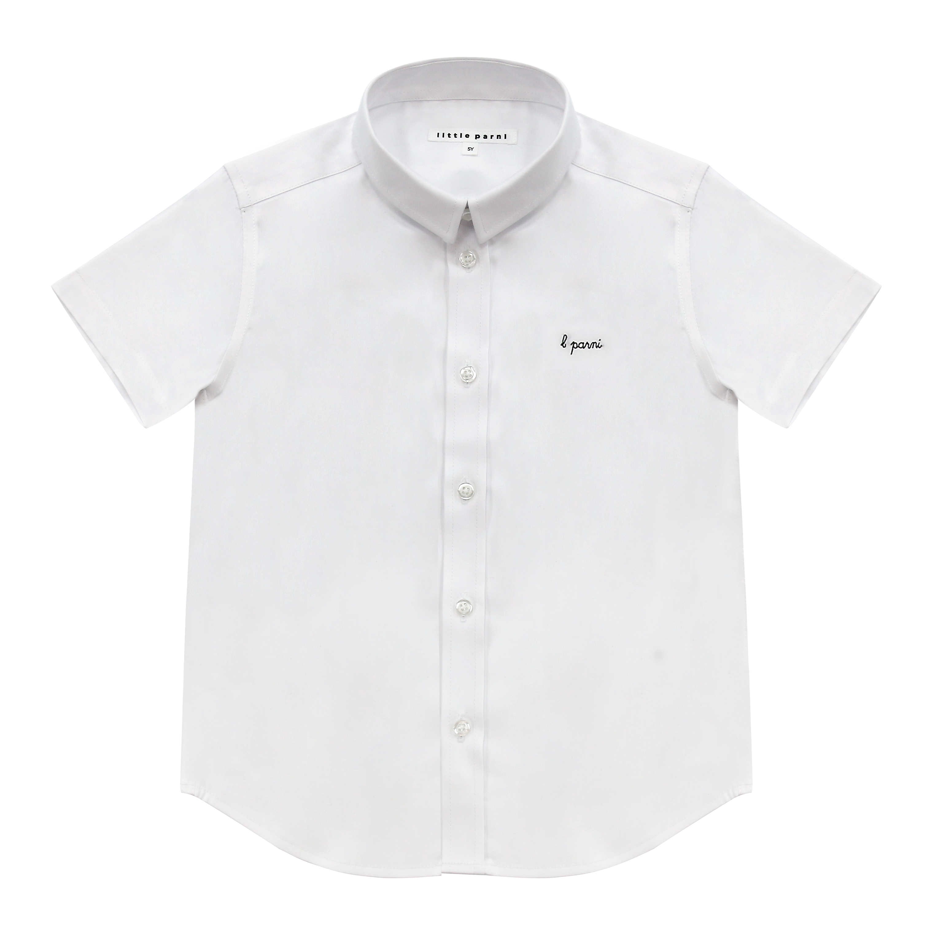 Parni White/Black Boys Short Sleeve Shirt