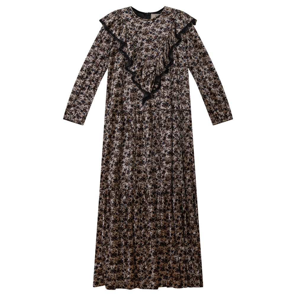 vue marelle gold floral dress kd147b