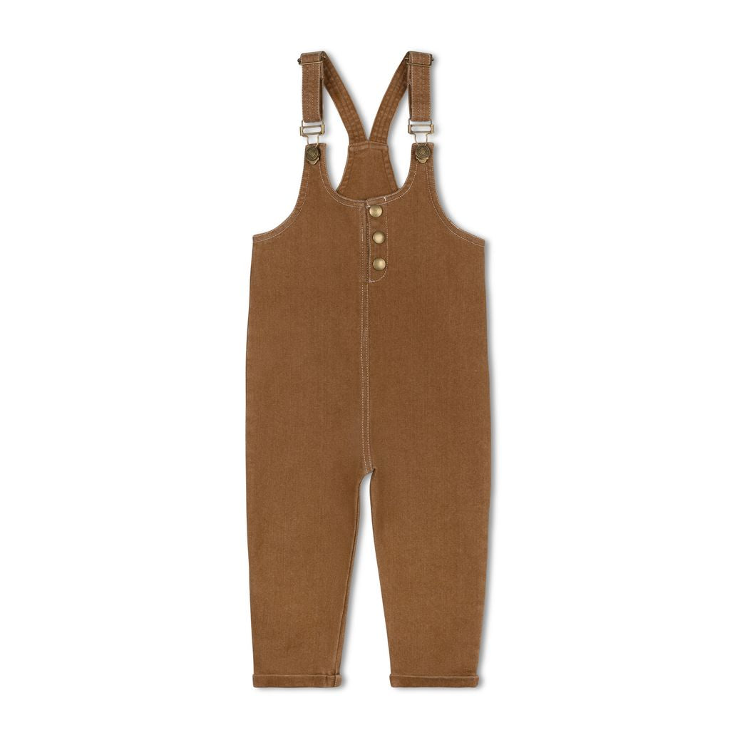Byke Camel Wash Denim Snap Romper