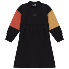 Kix Black/Rust Colorblock High Waisted Dress