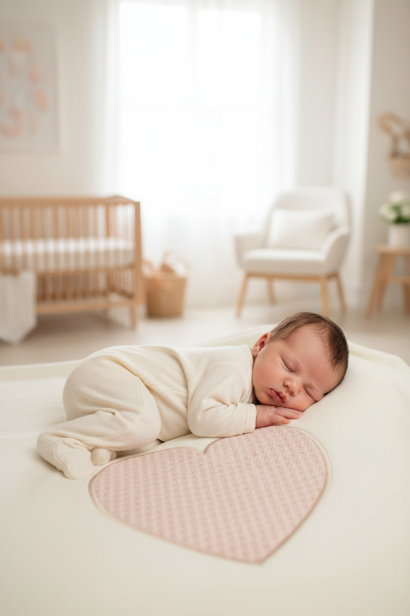 Baby Knit Blanket with Heart Print
