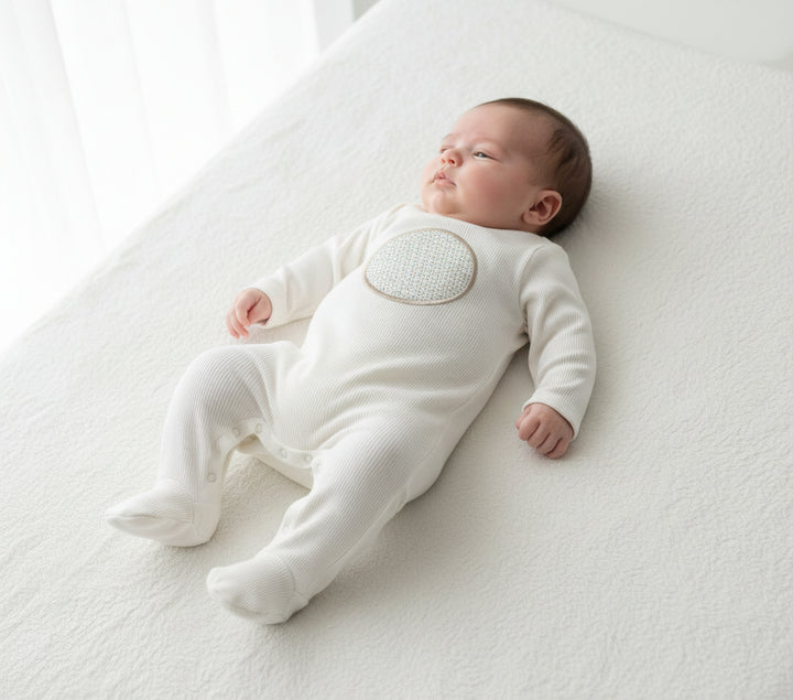 Baby Knit Footie with Circle Print