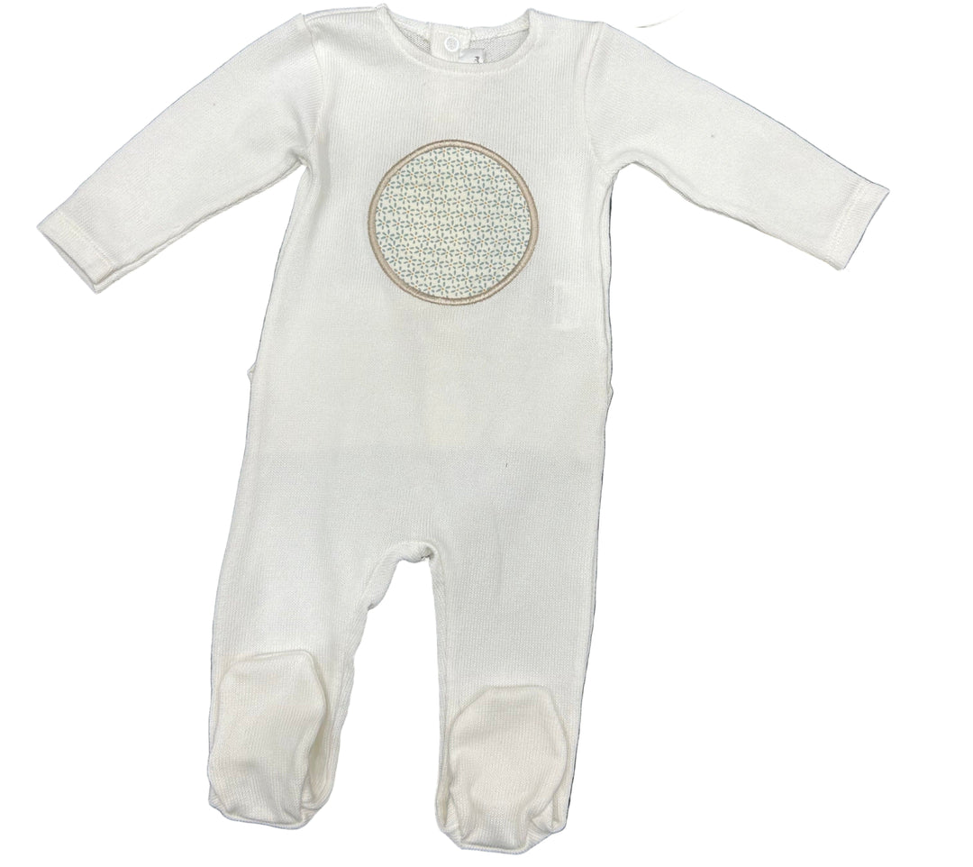 Baby Knit Footie with Circle Print