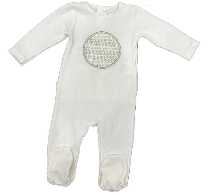 Baby Knit Footie with Circle Print