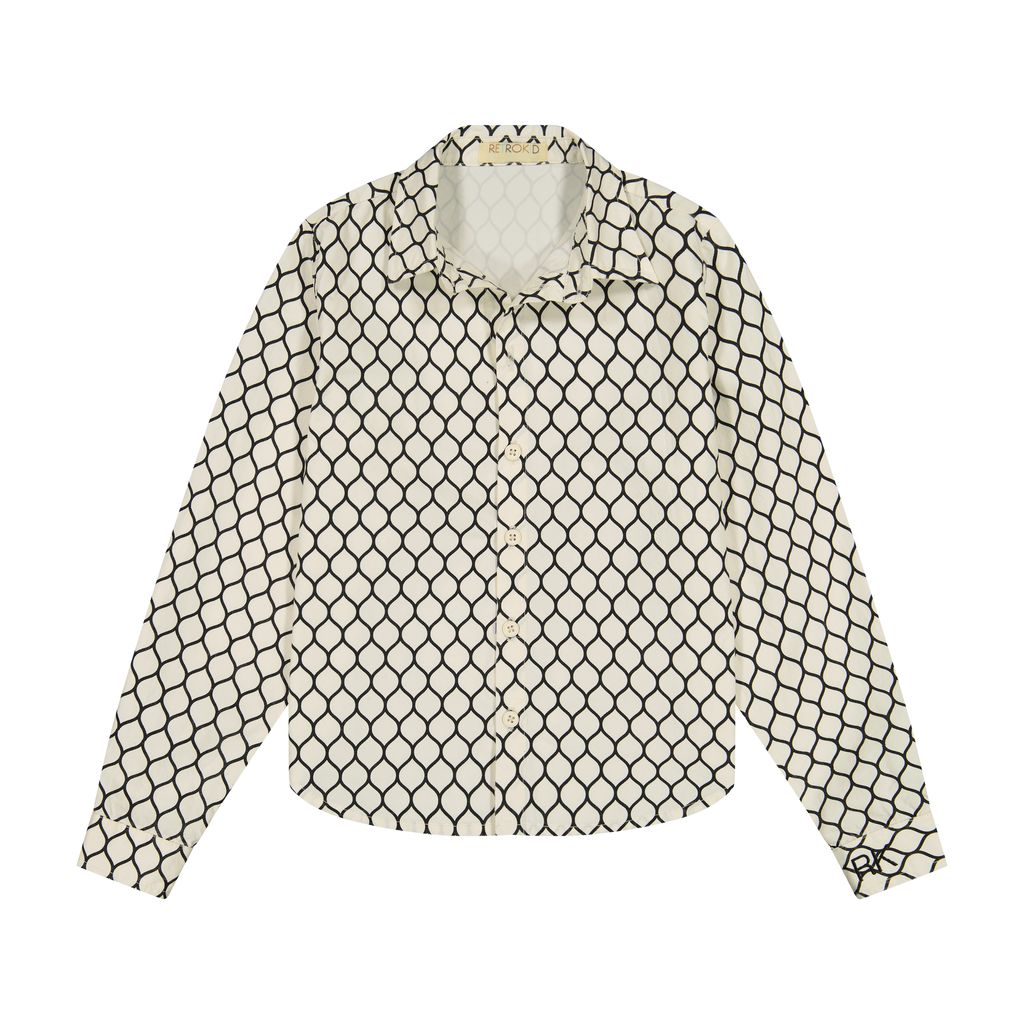 Retro Kid Cream Vince Printed Kids Cotton Shirt