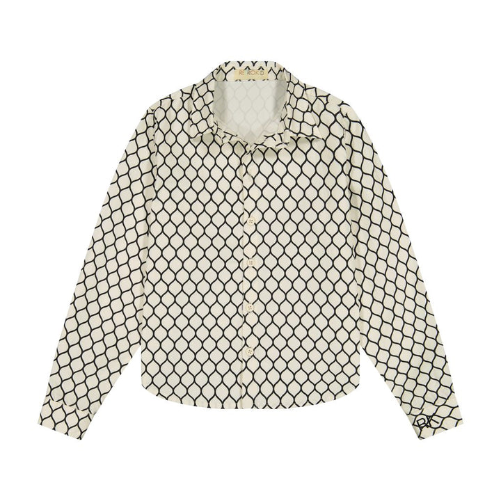 Retro Kid Cream Vince Printed Kids Cotton Shirt