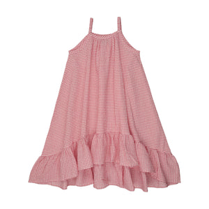 Kin+Kin – Pink Gingham High-Low Maxi Jumper
