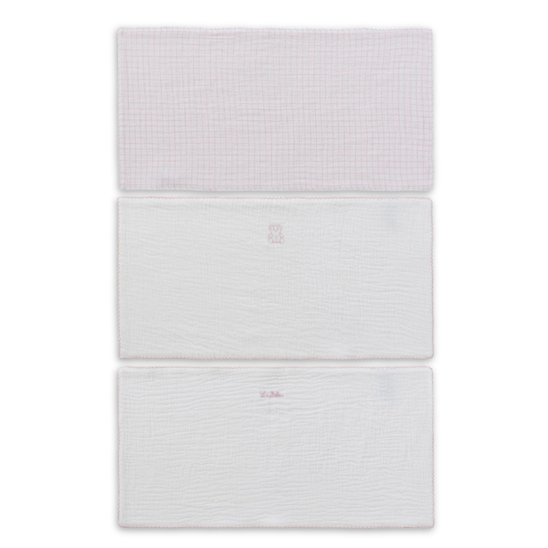 Kipp Baby Teddy Au Pane Burp Cloth Set of 3 Soft Cotton Baby Burp Cloth Teddy Print Design