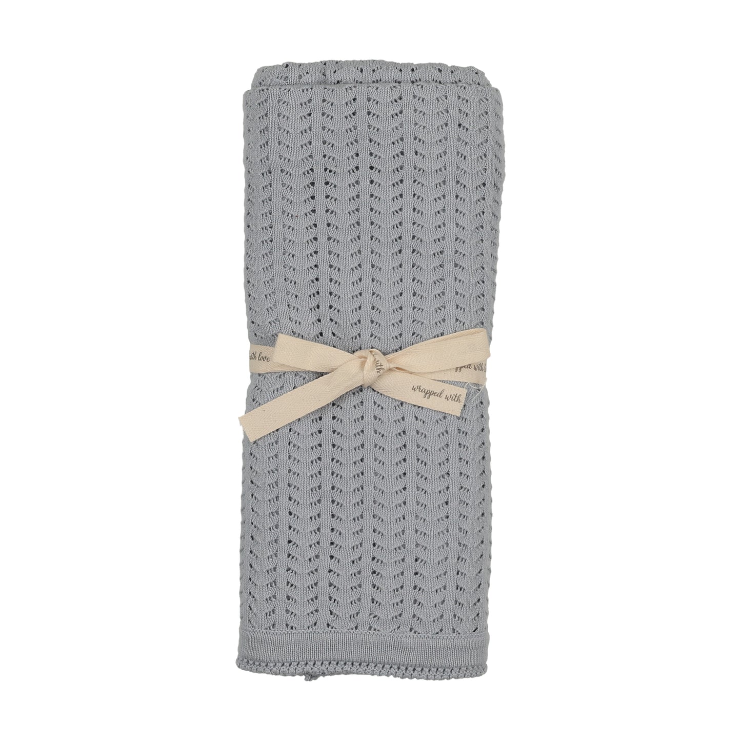 Bee and Dee Knit Ensemble Dusty Blue Crochet Blanket Soft Knit Baby Blanket Hand Crochet Design
