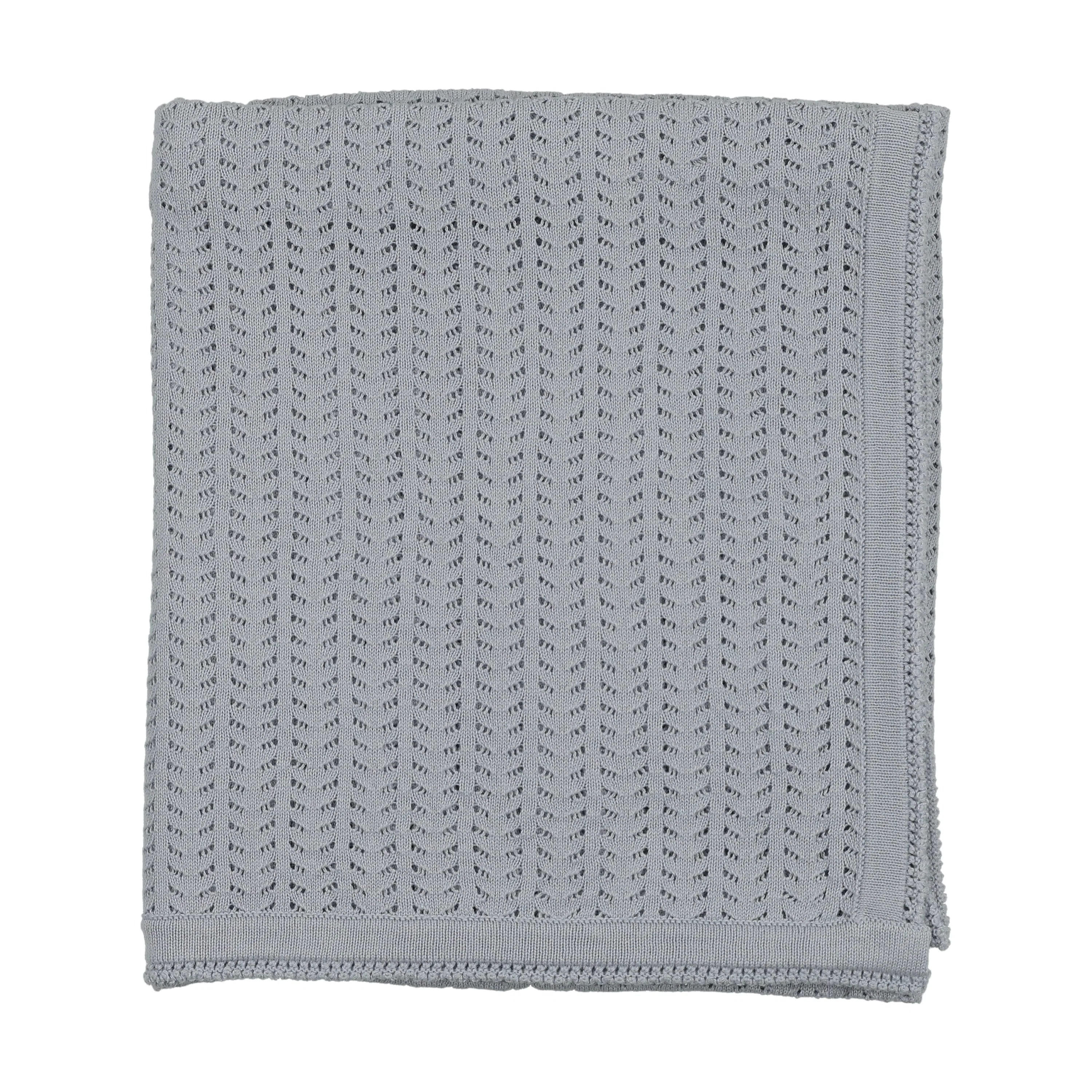 Bee and Dee - Knit Bibette Dusty Blue Blanket