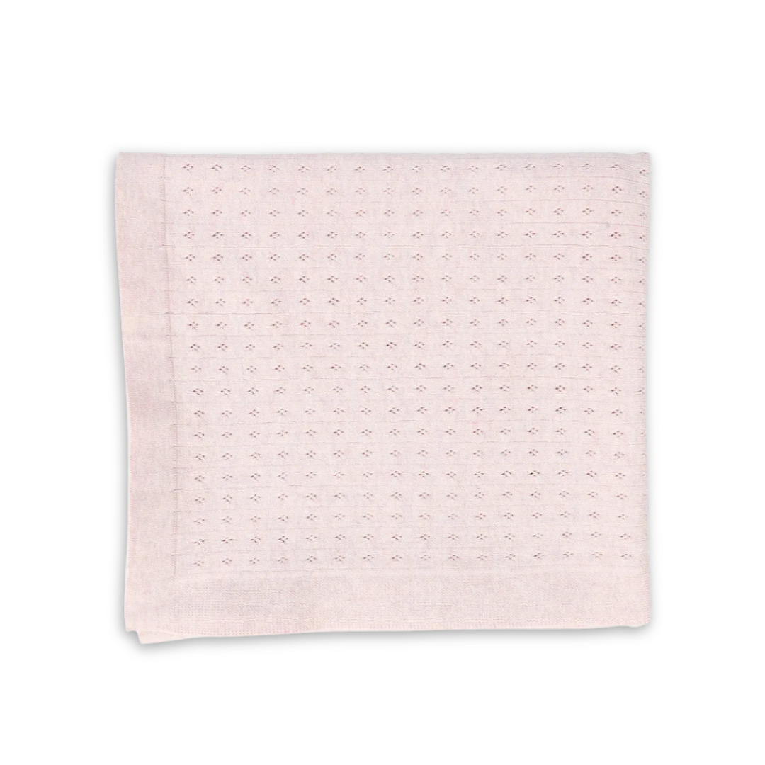 Bebe Jolee Knit Pointelle Blanket Soft Cotton Baby Blanket Delicate Pointelle Knit Design