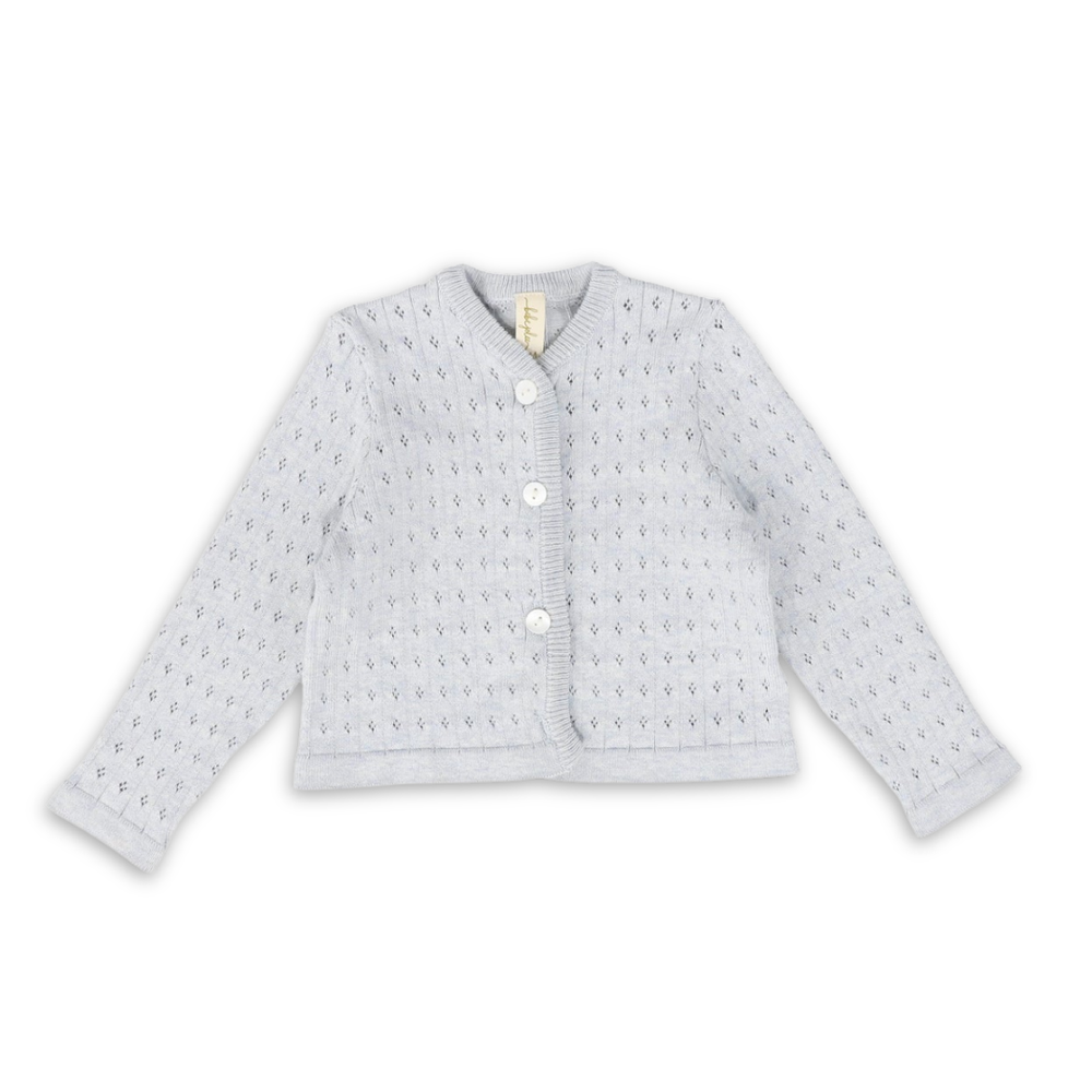 Bebe Jolee Knit Pointelle Buttoned Cardigan Soft Cotton Baby Cardigan Delicate Pointelle Knit Design