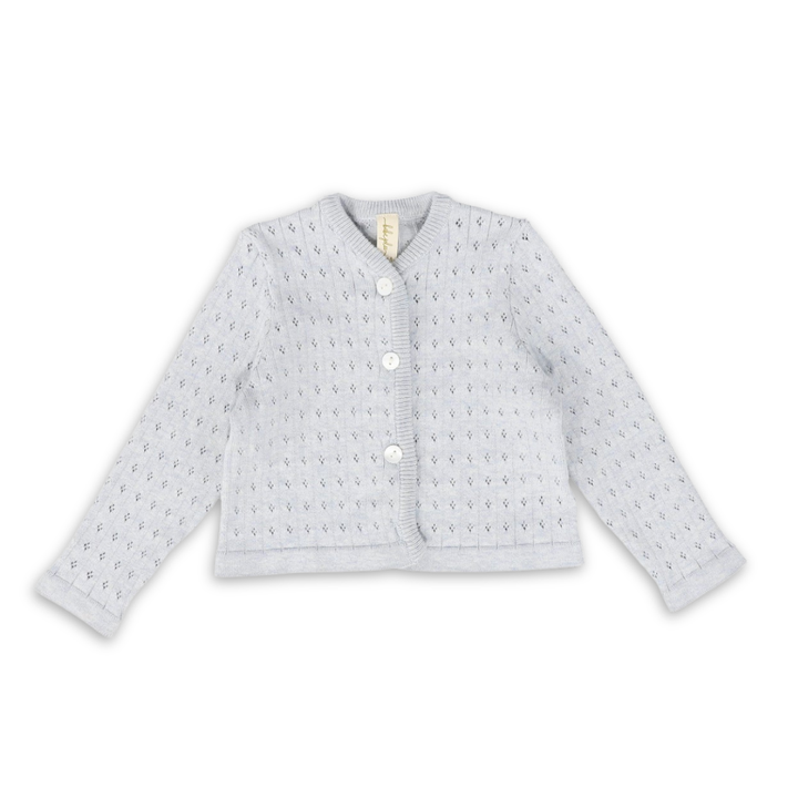 Bebe Jolee Knit Pointelle Buttoned Cardigan Soft Cotton Baby Cardigan Delicate Pointelle Knit Design