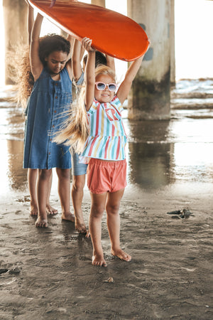Retro Kis Summer Stripe Baby Girl Set